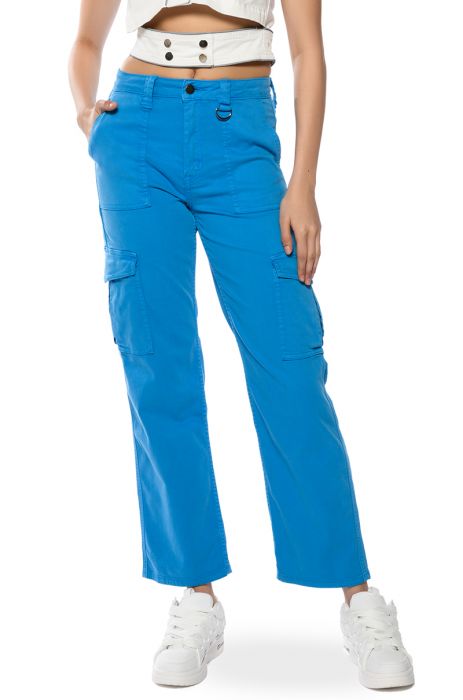JUST LIKE THAT STRAIGHT FIT CARGO PANT in BLUE