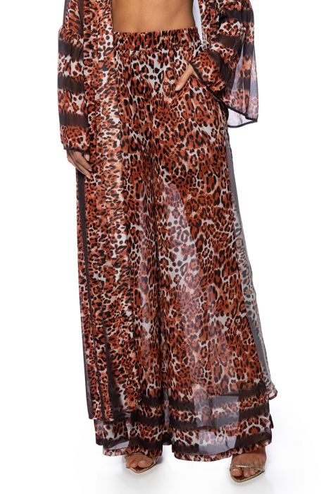 LET IT BE KNOWN LEOPARD WIDE LEG PANT in leopard