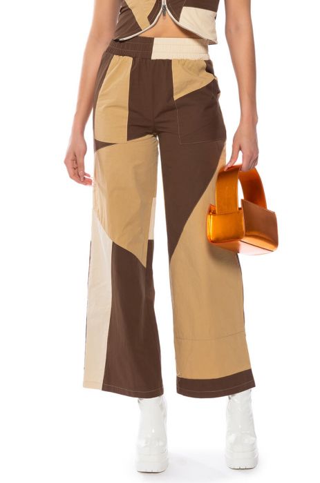 LEXI WIDE LEG JOGGER in BROWN MULTI