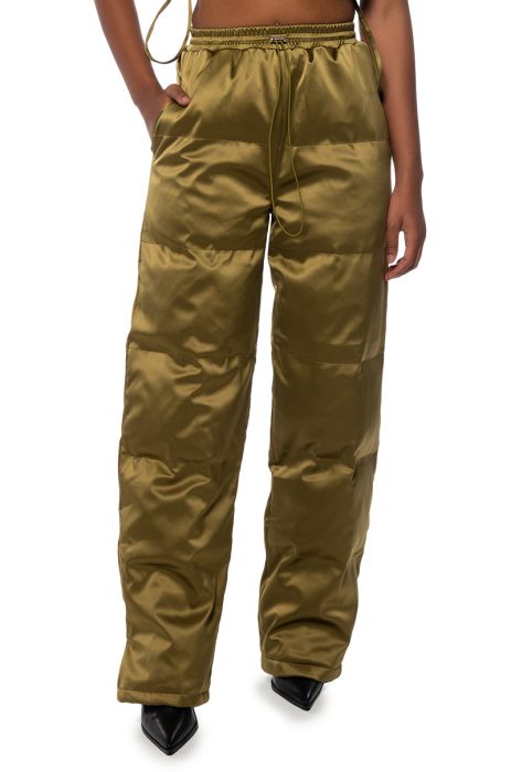 PERI PERI WIDE LEG PUFFER PANT IN OLIVE