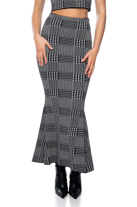 PLAID ABOUT YOU KNIT MERMAID MAXI SKIRT in grey