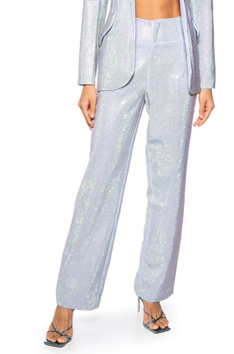 POP STAR FITTED RHINESTONE TROUSERS
